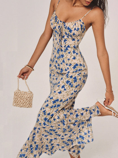 Vibrant Garden Print Maxi Summer Dress - Pexav