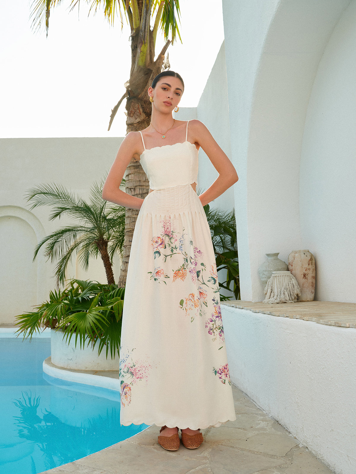 Pretty Ruffled Off Shoulder Summer Dress