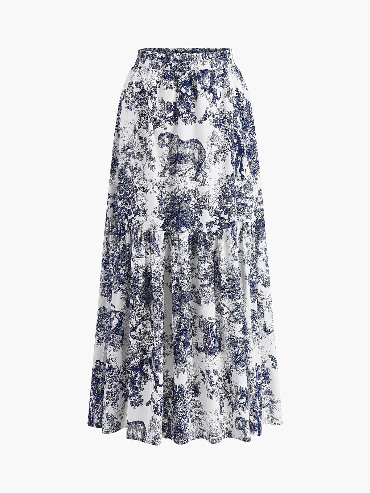 Pretty Ruffle Midi Floral Skirt