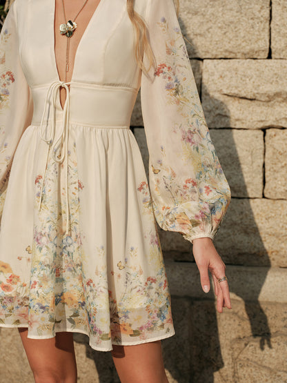 Pretty Floral V-Neck Summer Dress