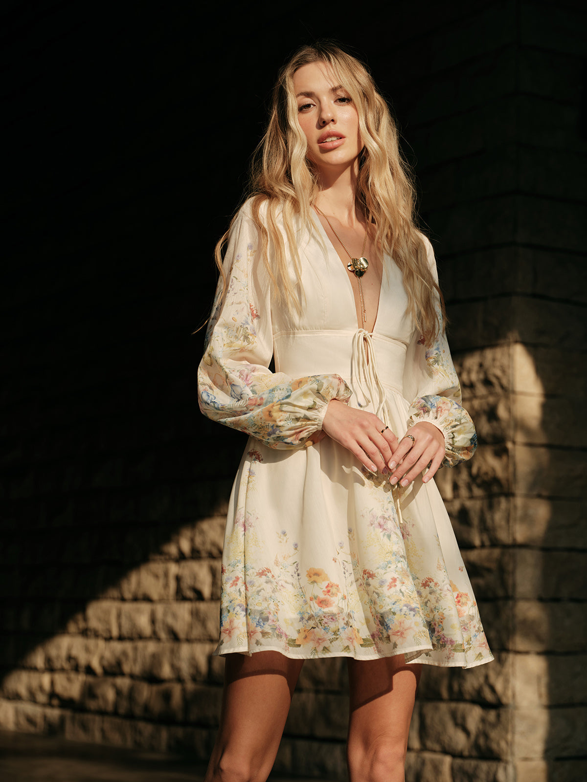 Pretty Floral V-Neck Summer Dress