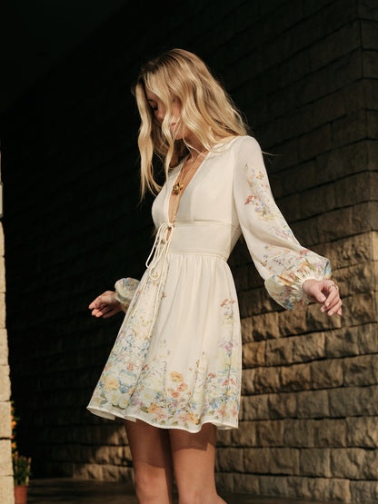 Pretty Floral V-Neck Summer Dress