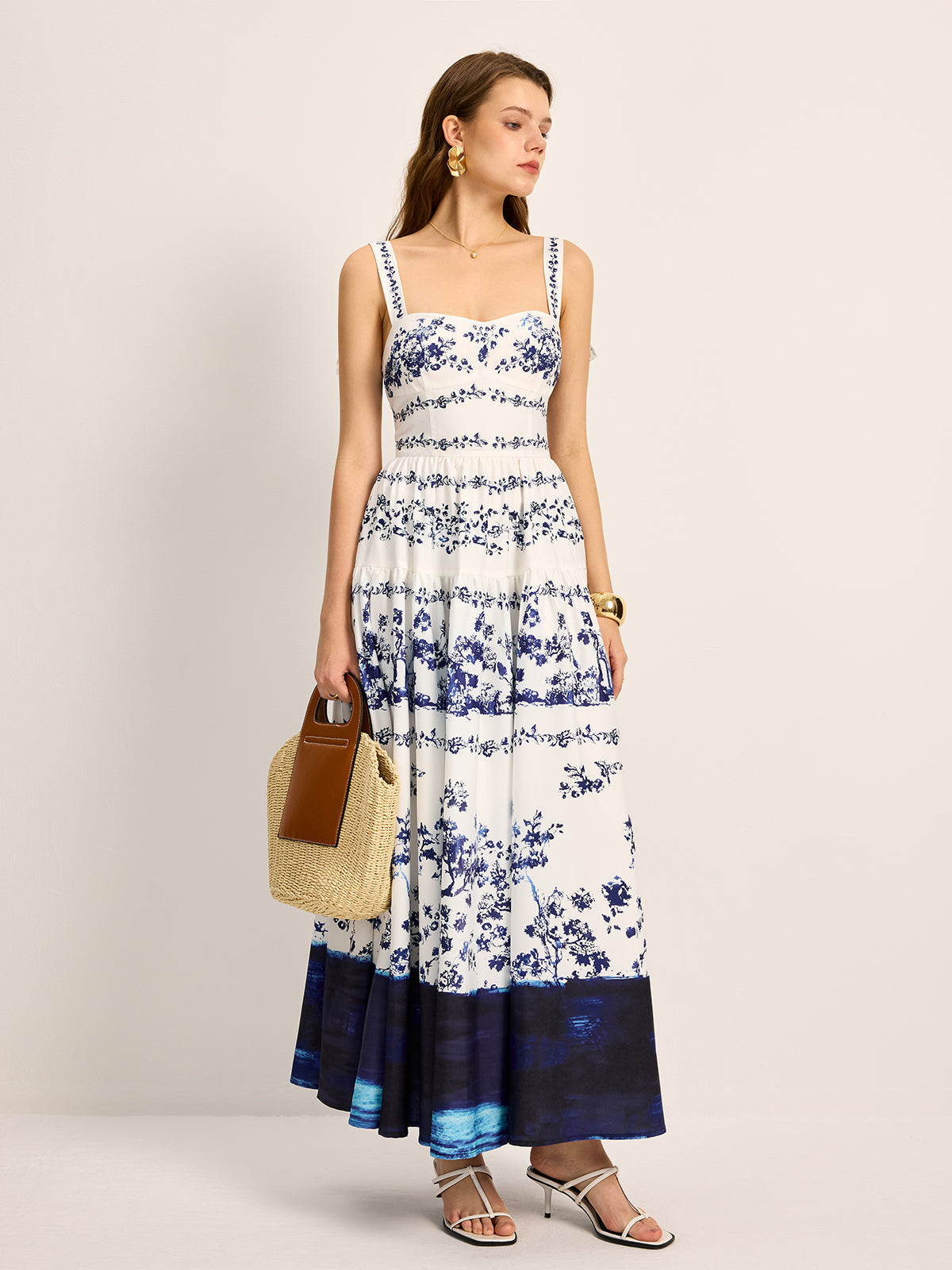 Pretty Ruffled Sundress with Adjustable Straps - Pexav