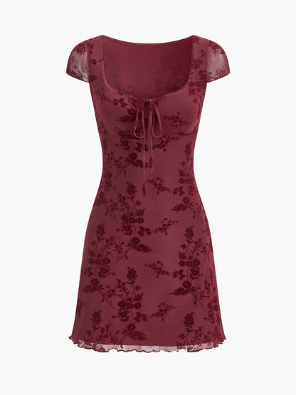 Pretty Ruffled V-Neck Summer Dress - Pexav