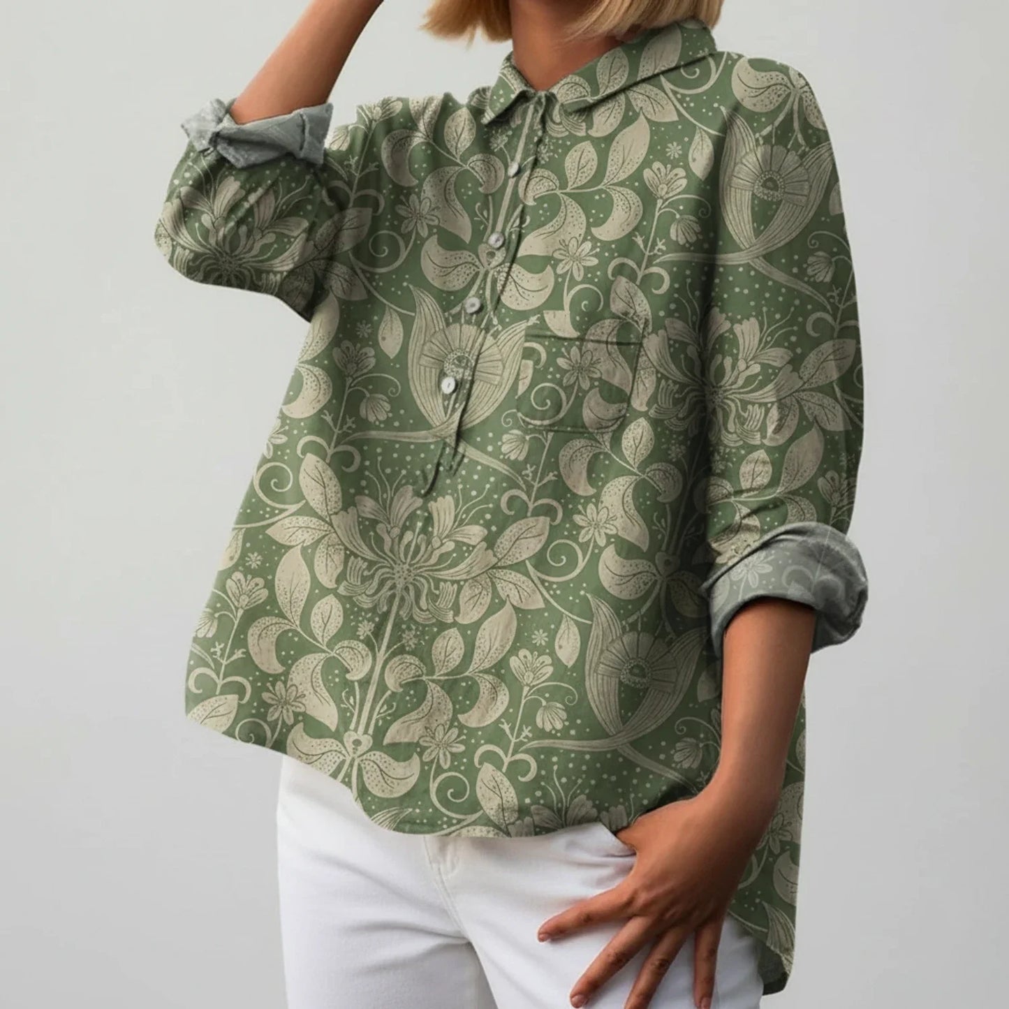 Pretty Flower Pattern Women's Top - Olytrend