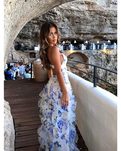 Elegant Flower Ladies Party Dress