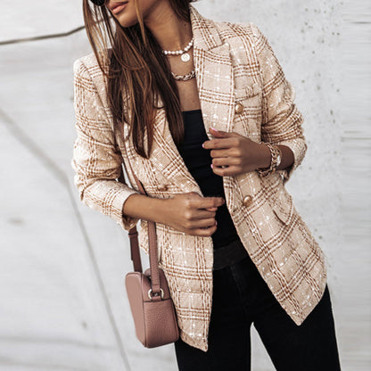 Classic Plaid Jacket For Ladies