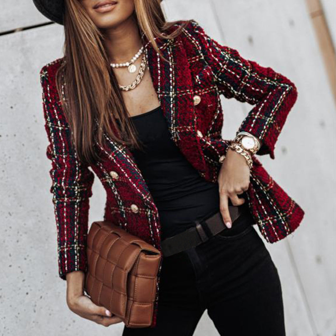 Classic Plaid Jacket For Ladies