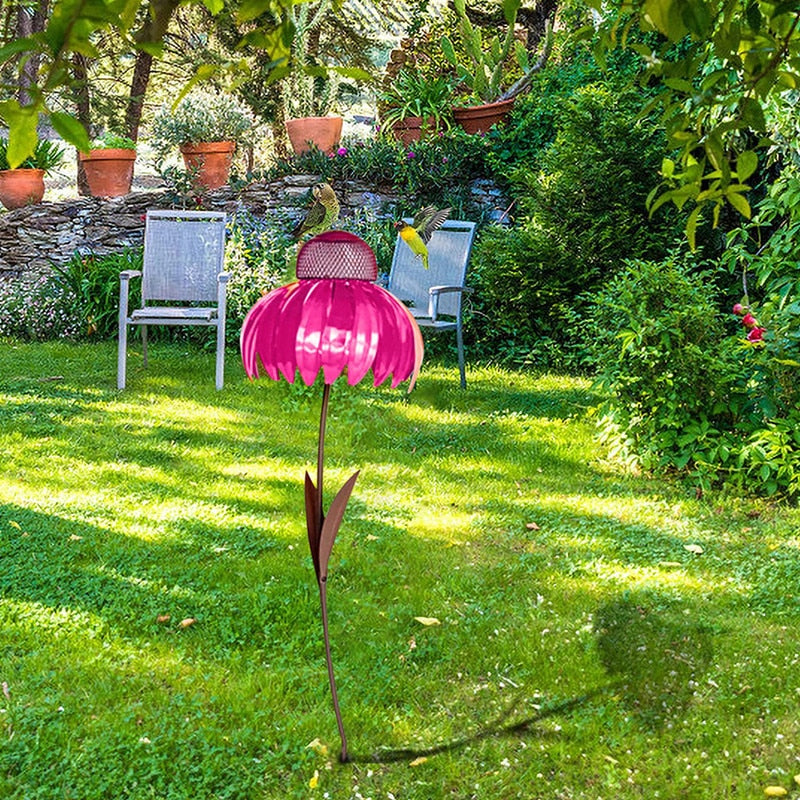 Flower-shaped Bird Feeder - FloraFeeder-Red-Nora Luxe