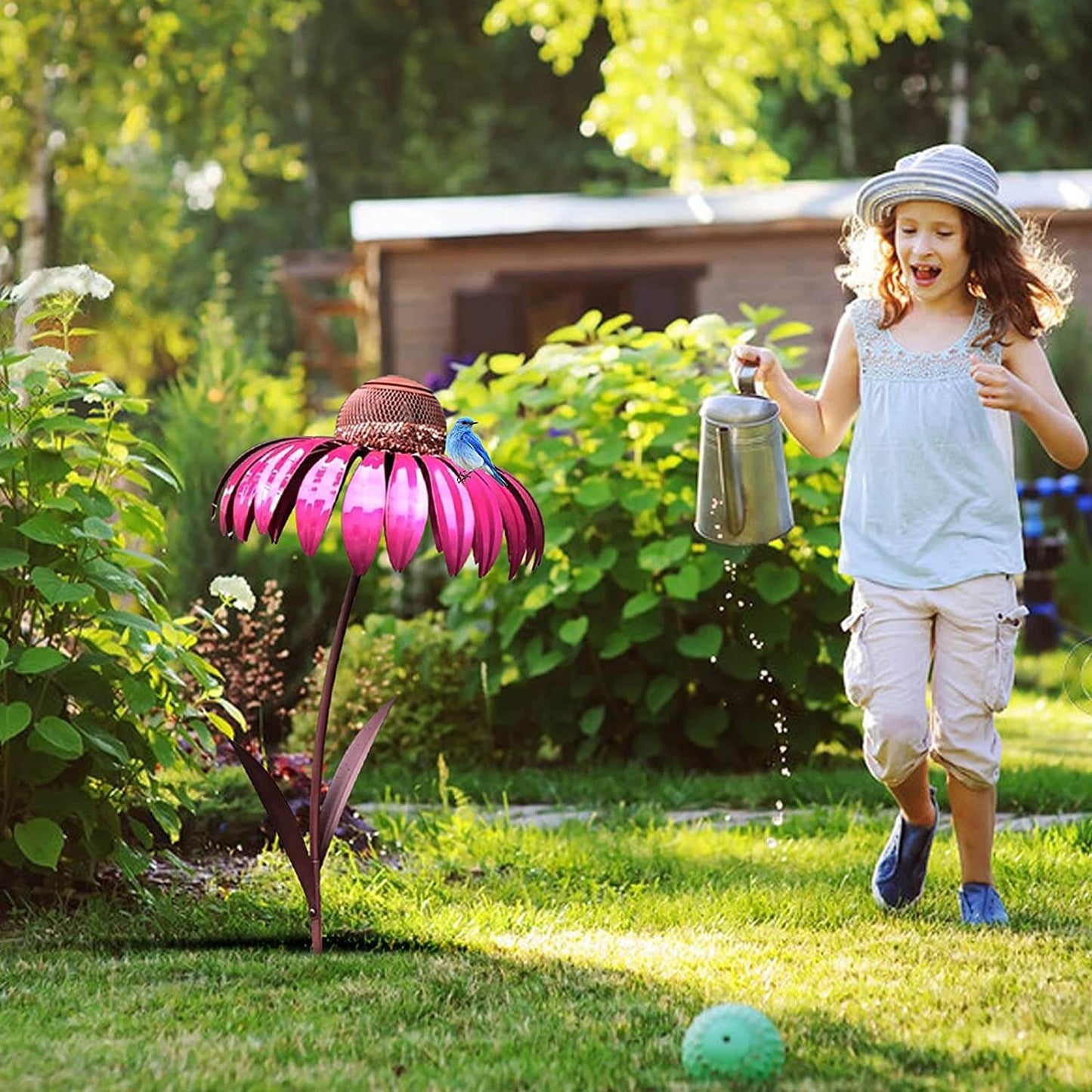 Flower-shaped Bird Feeder - FloraFeeder-Red-Nora Luxe
