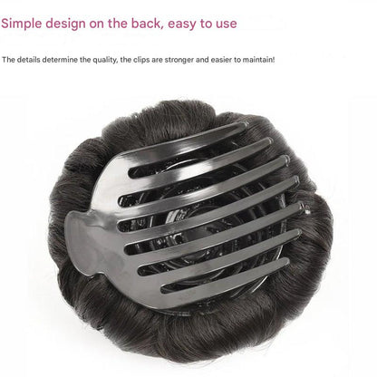 Flower-shaped Hair Clip with Hair Extension – Fiora-Brown-Nora Luxe