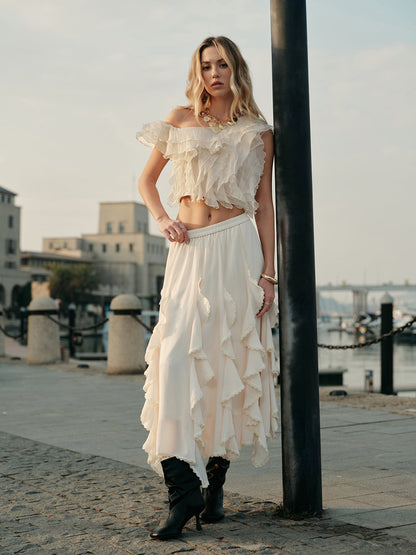 FlirtyTiered Midi Skirt