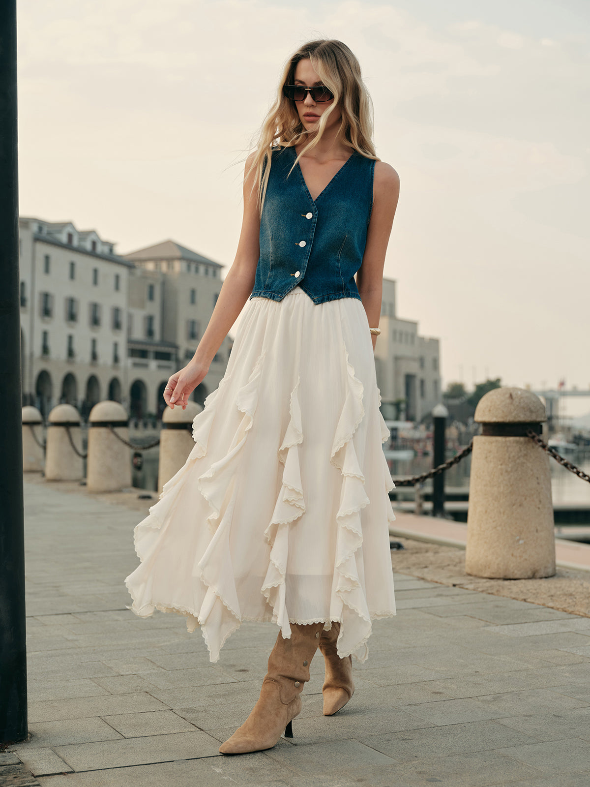 FlirtyTiered Midi Skirt