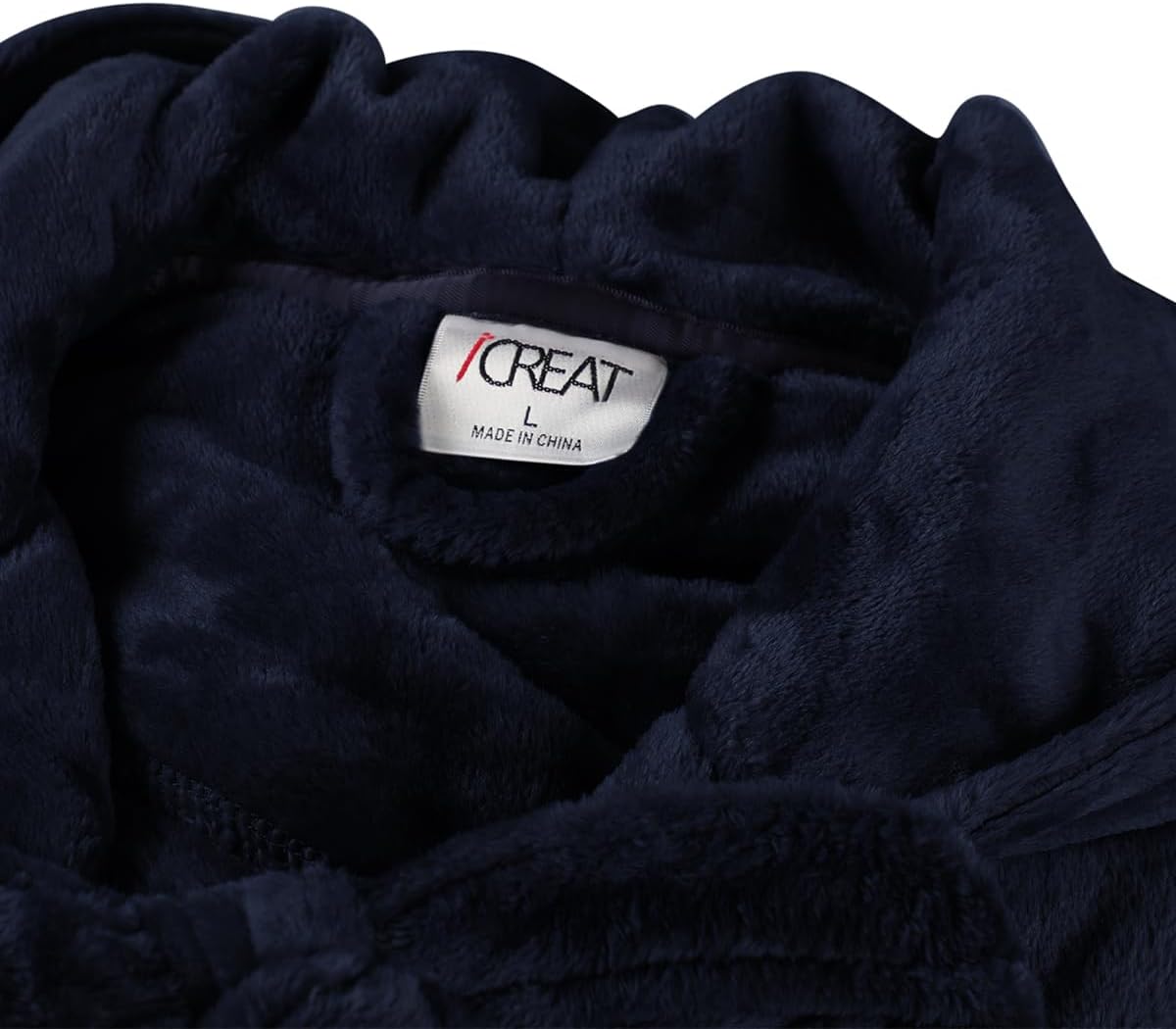 Fluffy Fleece Bathrobe with Hood - CozyFluff-Blue-M-Nora Luxe