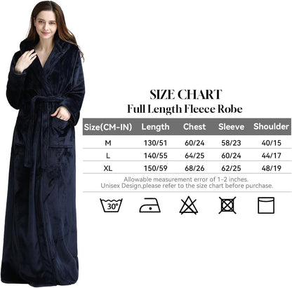Fluffy Fleece Bathrobe with Hood - CozyFluff-Blue-M-Nora Luxe