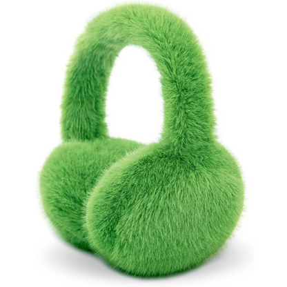 Fluffy Foldable Faux Fur Winter Ear Warmers - FauxSnugs-Green-Nora Luxe