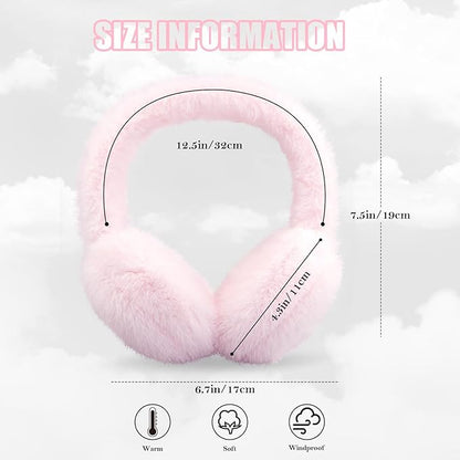 Fluffy Foldable Faux Fur Winter Ear Warmers - FauxSnugs-White-Nora Luxe