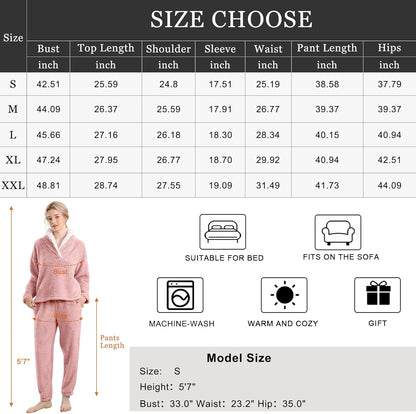 Fluffy Pajama Set for Women - CozyPlush-Dark blue-S-Nora Luxe