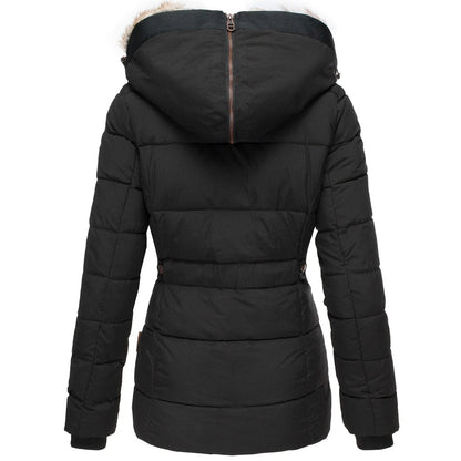 Warm Women's Parka with Faux Fur Hood