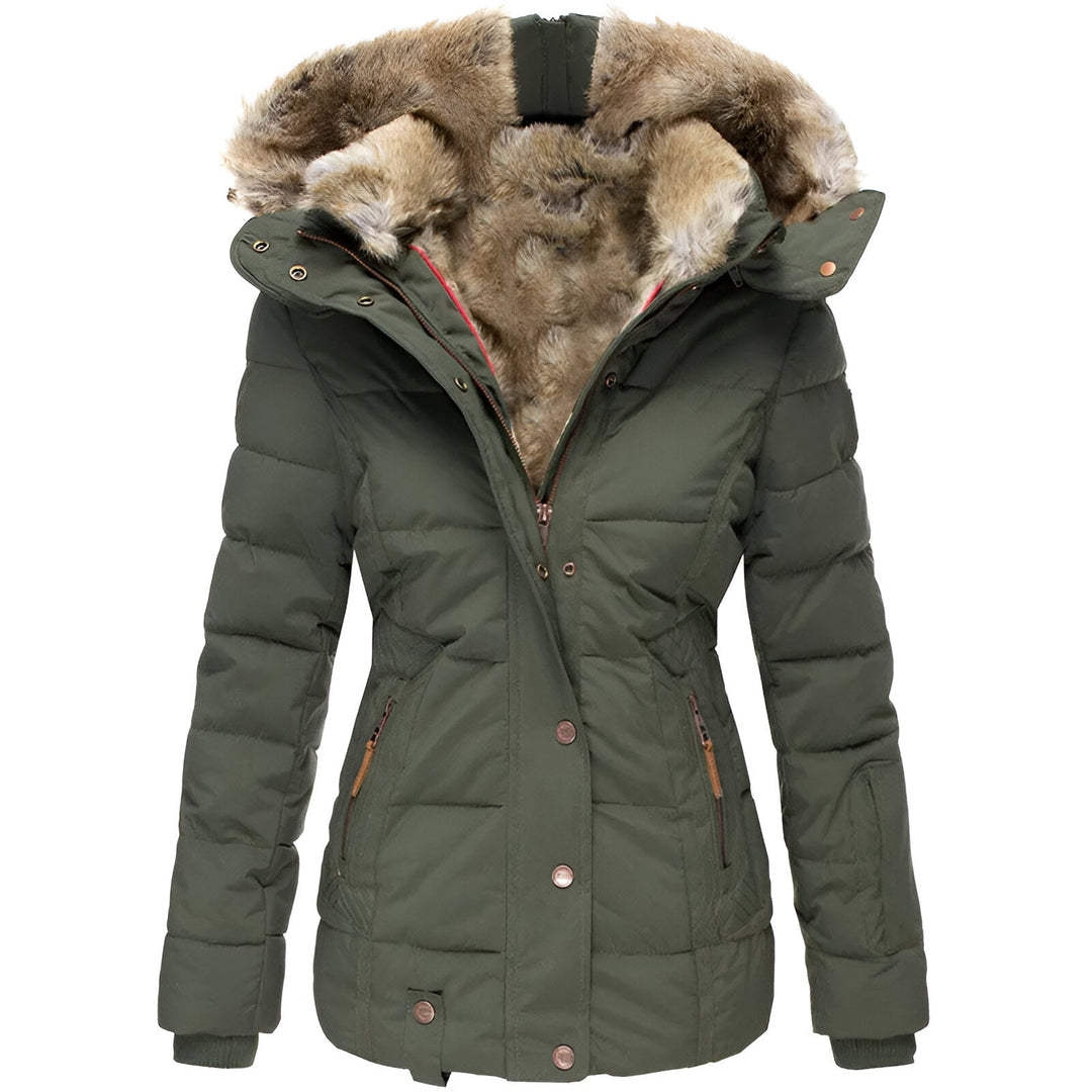 Warm Fur Trimmed Quilted Puffer Jacket