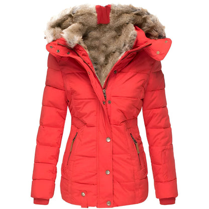 Warm Fur Trimmed Quilted Puffer Jacket
