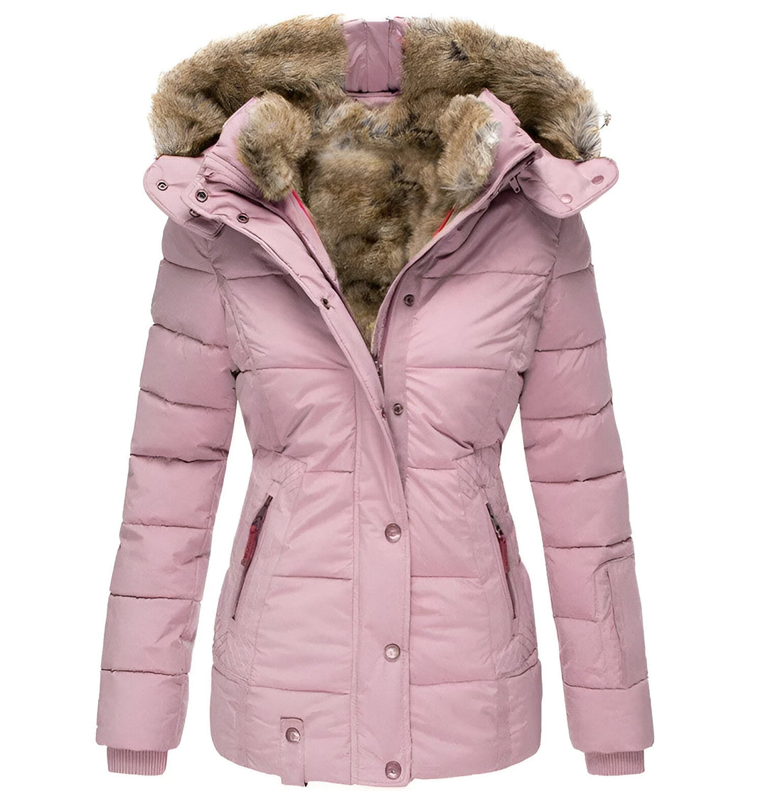 Warm Fur Trimmed Quilted Puffer Jacket