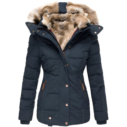 Warm Fur Trimmed Quilted Puffer Jacket