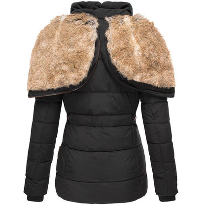 Warm Women's Parka with Faux Fur Hood