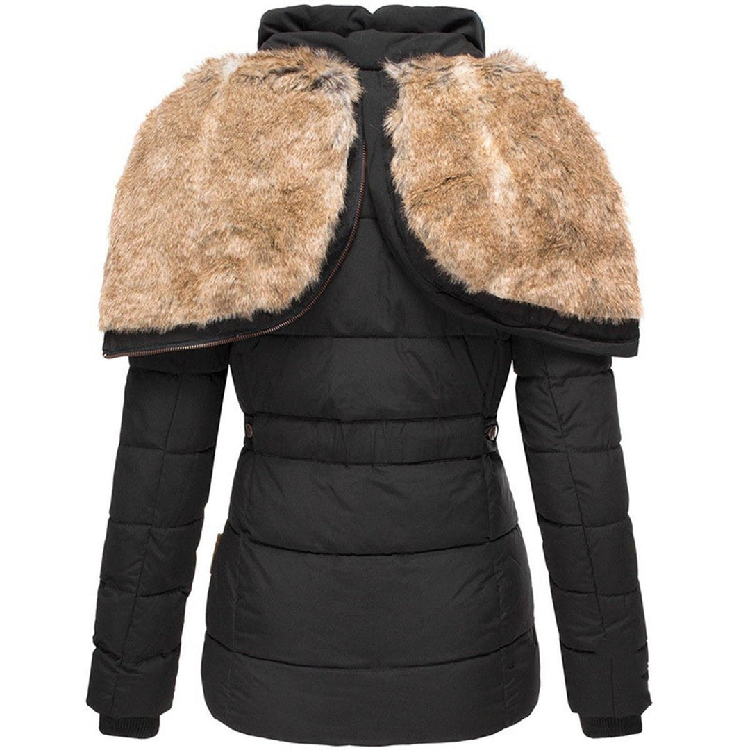 Warm Faux Fur Hooded Slim Puffer Coat