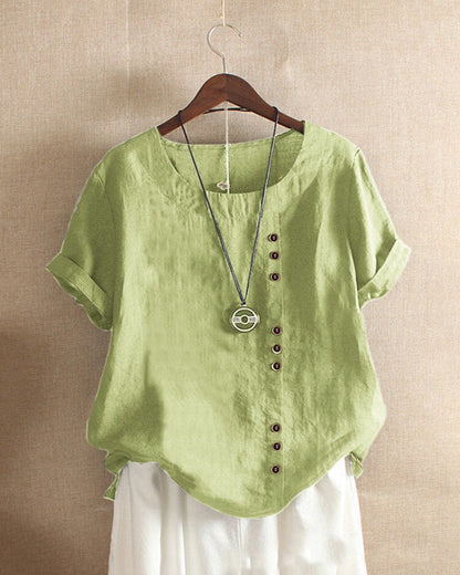 Relaxed Fit Women's Linen Tunic Top