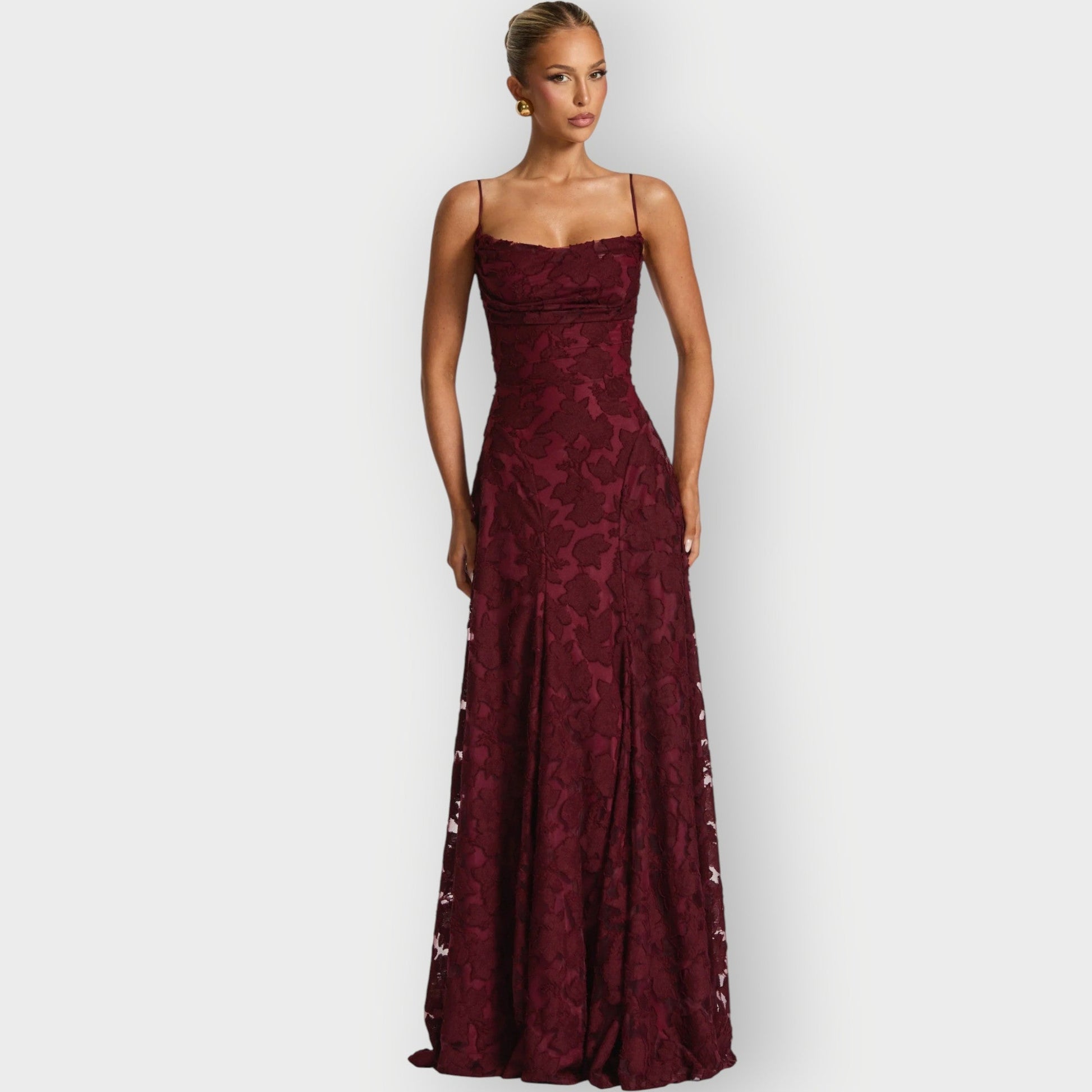 Luxurious Off Shoulder Velvet Evening Dress - Olytrend