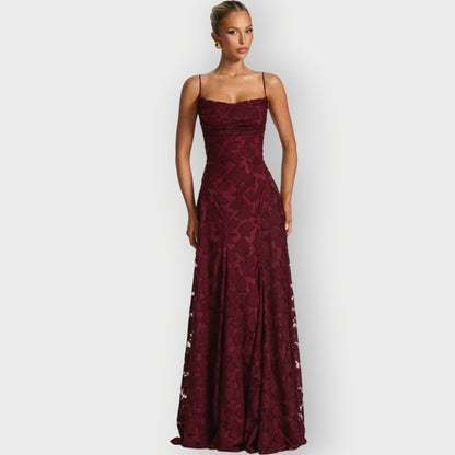 Luxurious Off Shoulder Velvet Evening Dress - Olytrend