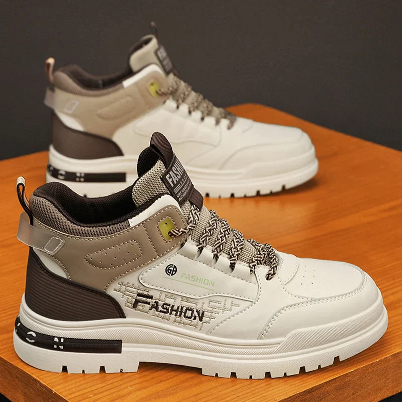 Classic Mens Lace Up High Top Shoes - Olytrend