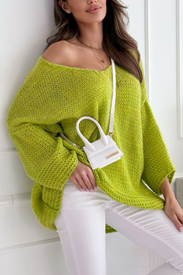 Image of Frida | Women's Oversized V-Neck Sweater