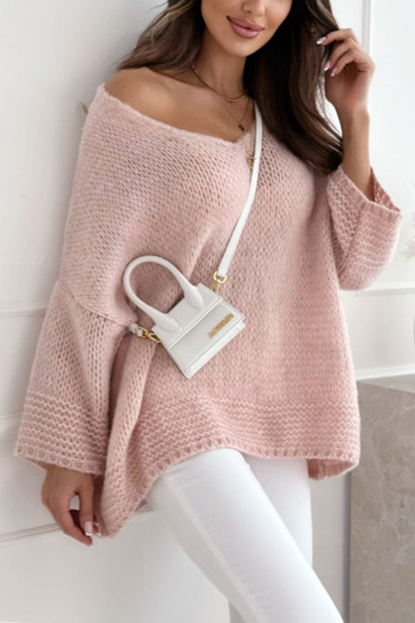 Image of Frida | Women's Oversized V-Neck Sweater