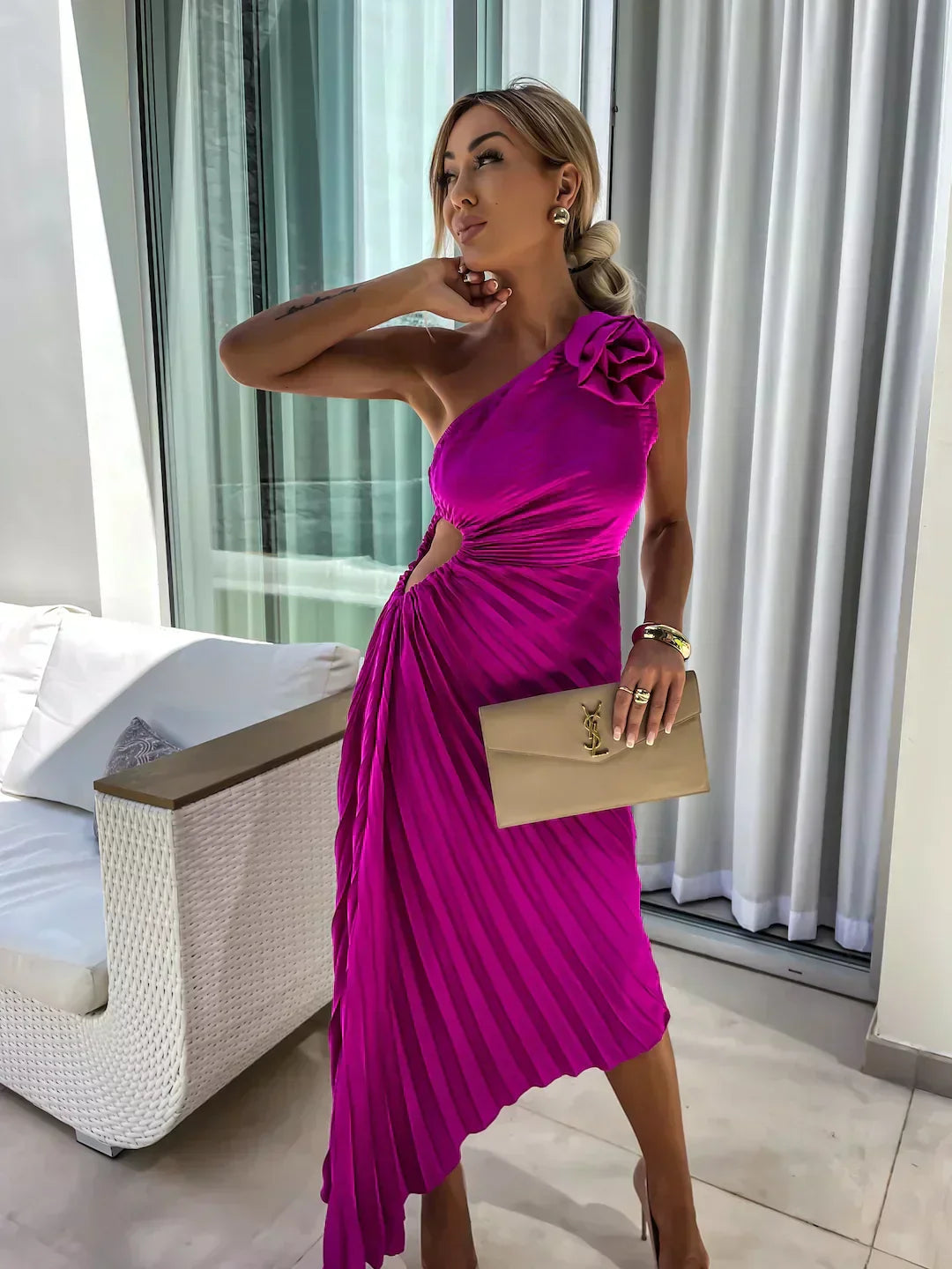 Elegant Floral Party Dress for Women