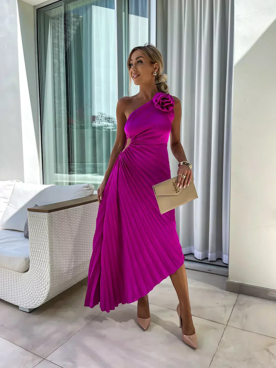 Elegant Floral Party Dress for Women