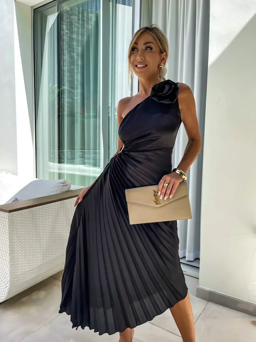 Ladies' Flared A-Line Pleated Dress