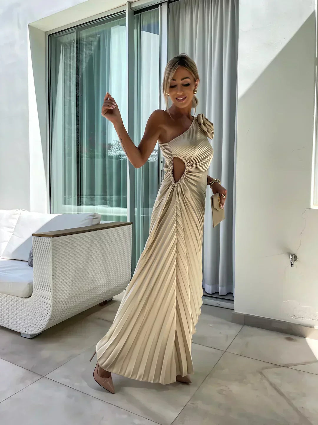 Ladies' Flared A-Line Pleated Dress