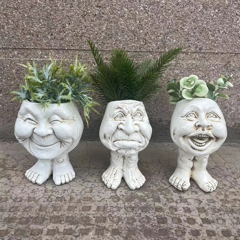 Colorful Smiley Face Ceramic Planter - Pexav