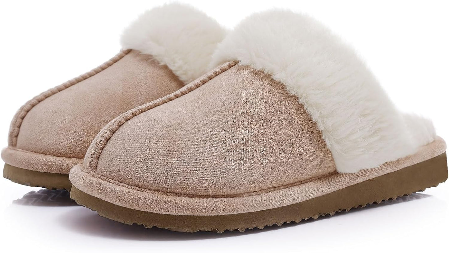 Fuzzy Memory Foam Slippers - SoftStep-Apricot-4.5-Nora Luxe