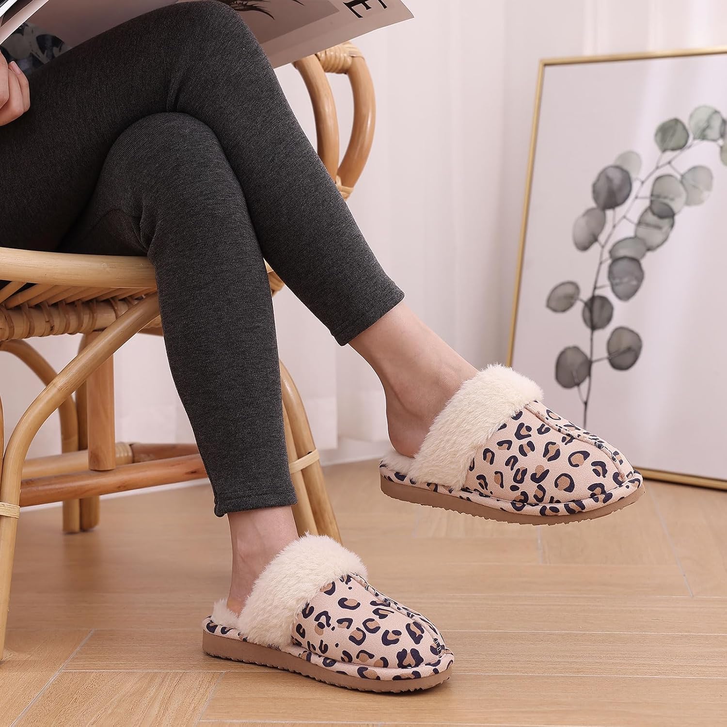 Fuzzy Memory Foam Slippers - SoftStep-Chestnut-4.5-Nora Luxe