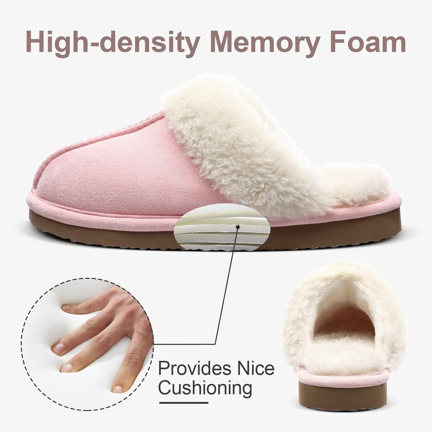 Fuzzy Memory Foam Slippers - SoftStep-Chestnut-4.5-Nora Luxe