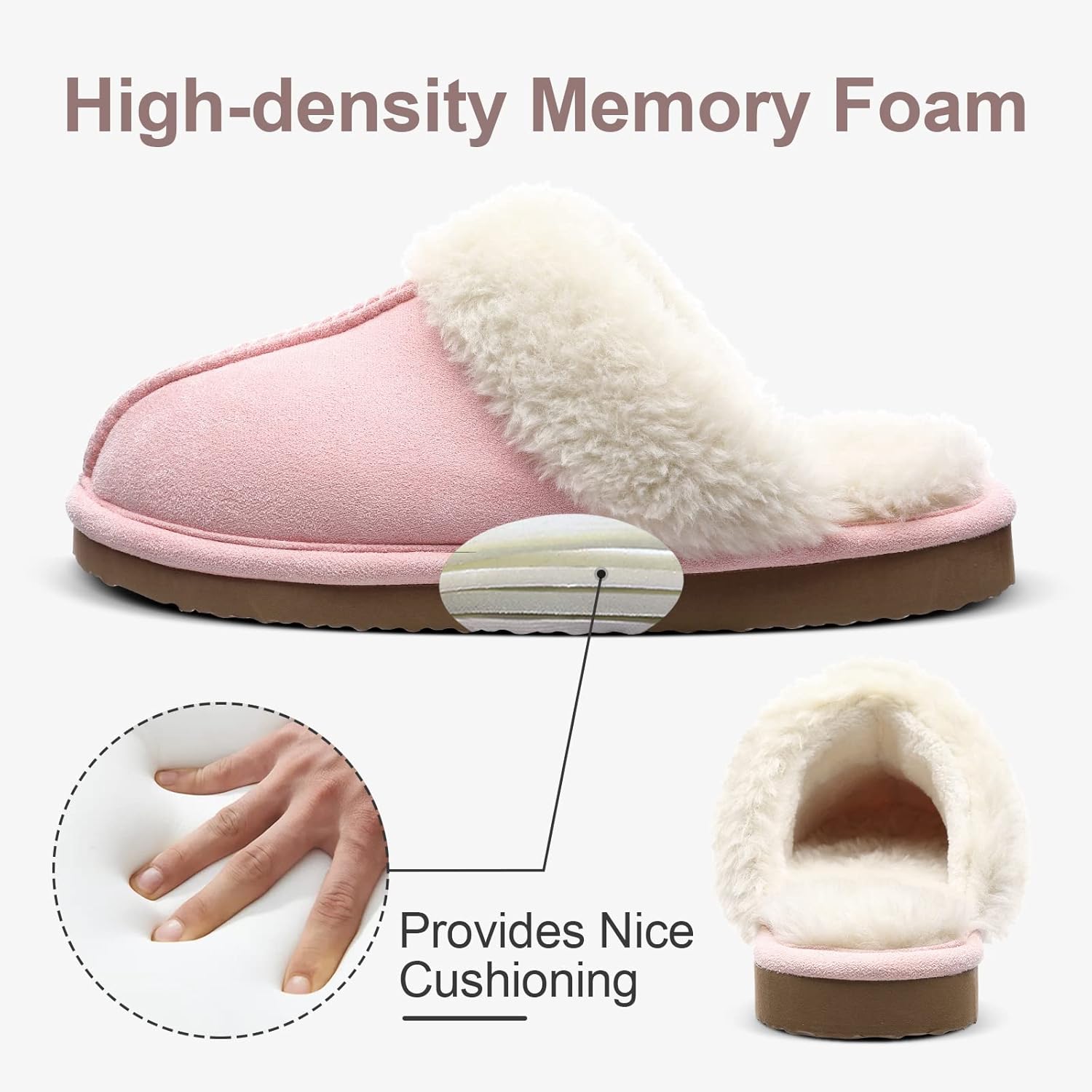 Fuzzy Memory Foam Slippers - SoftStep-Chestnut-4.5-Nora Luxe
