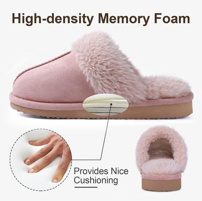 Fuzzy Memory Foam Slippers - SoftStep-Chestnut-4.5-Nora Luxe