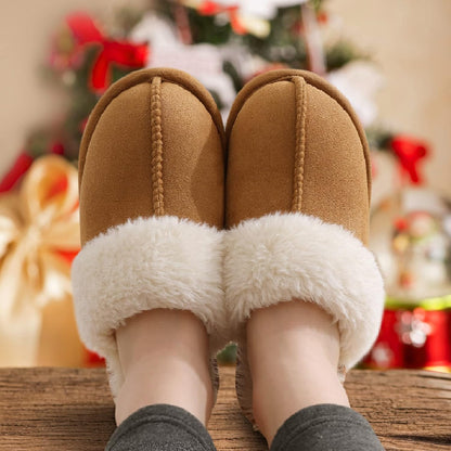 Fuzzy Memory Foam Slippers - SoftStep-Chestnut-4.5-Nora Luxe