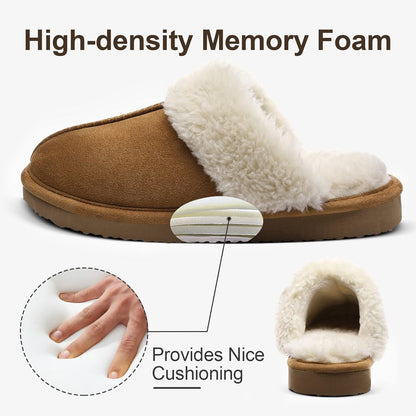 Fuzzy Memory Foam Slippers - SoftStep-Chestnut-4.5-Nora Luxe