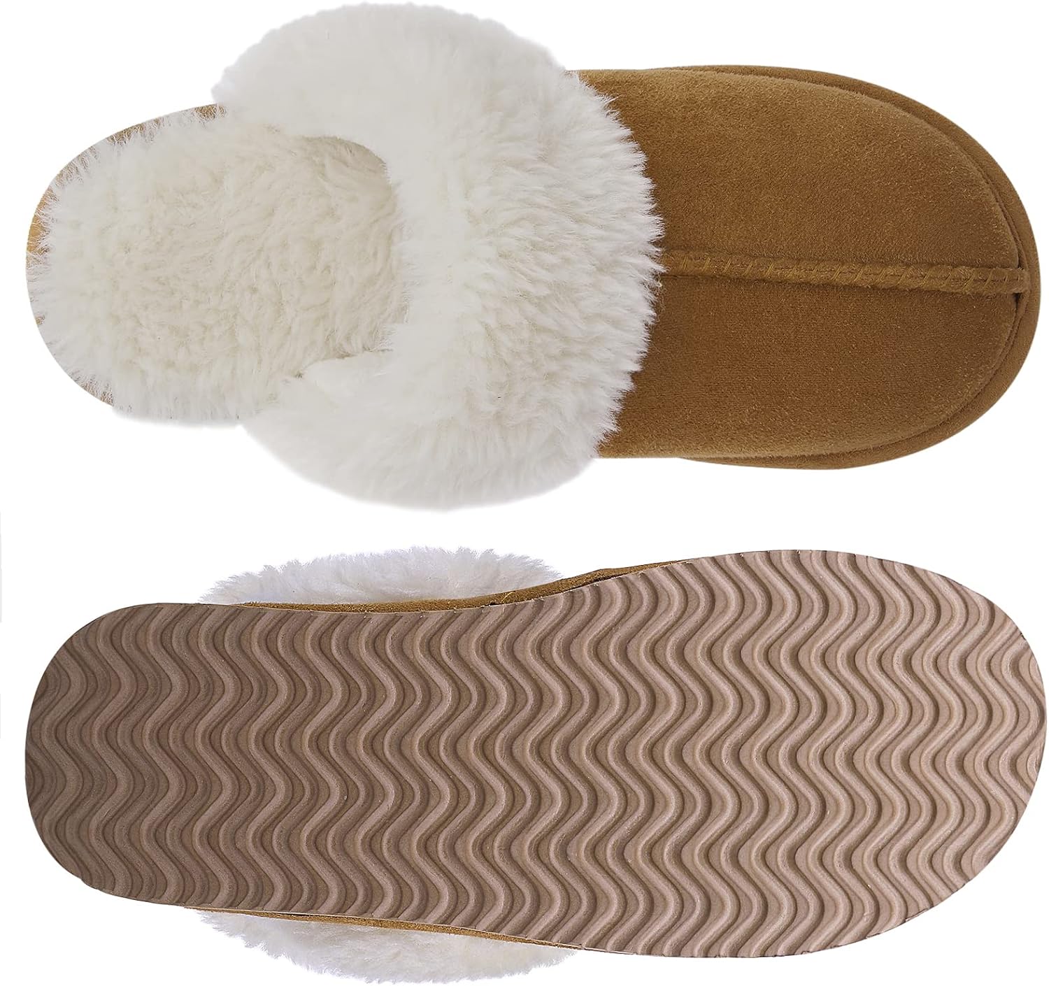 Fuzzy Memory Foam Slippers - SoftStep-Chestnut-4.5-Nora Luxe