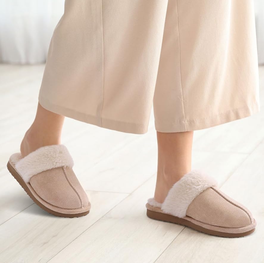 Fuzzy Memory Foam Slippers - SoftStep-Chestnut-4.5-Nora Luxe