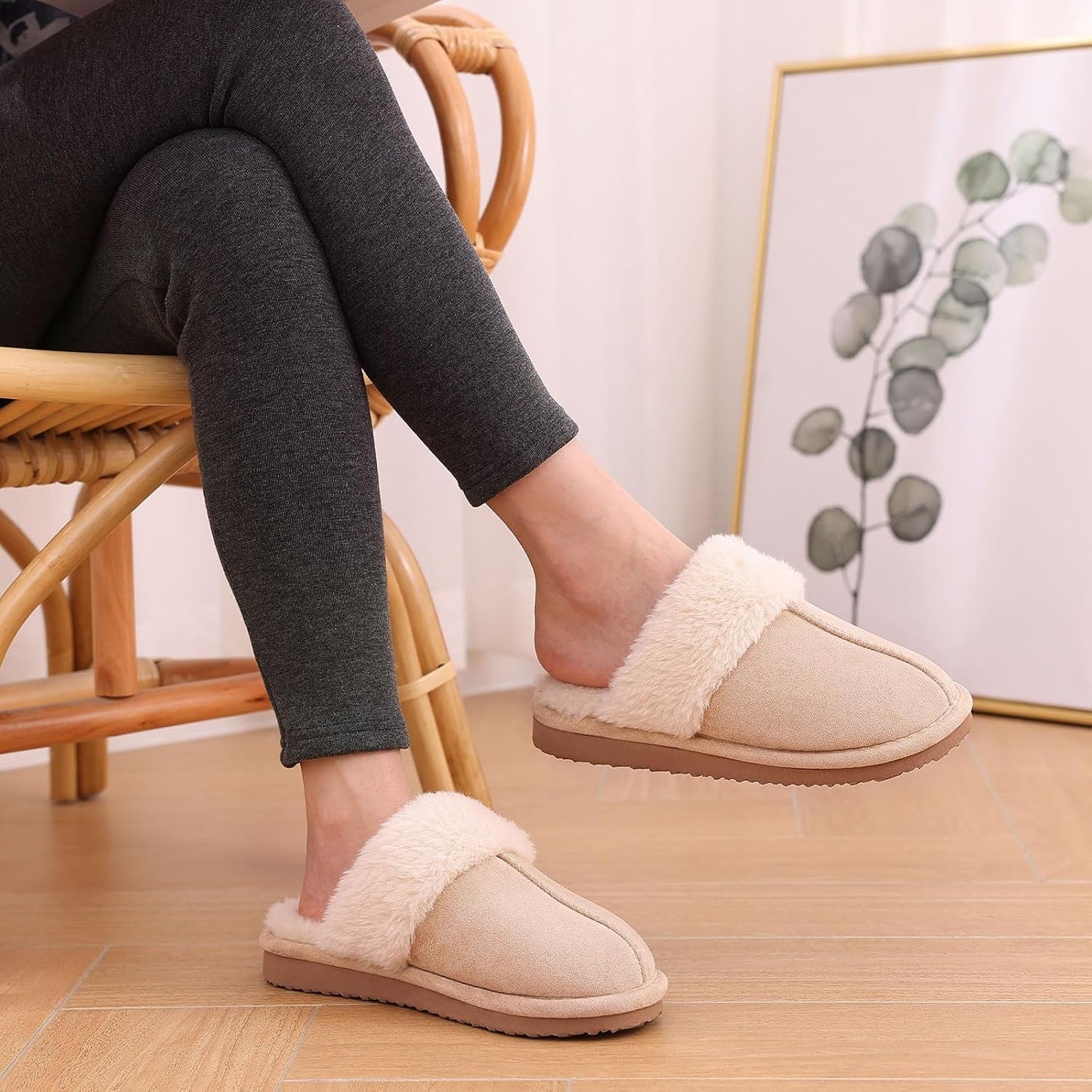 Fuzzy Memory Foam Slippers - SoftStep-Chestnut-4.5-Nora Luxe